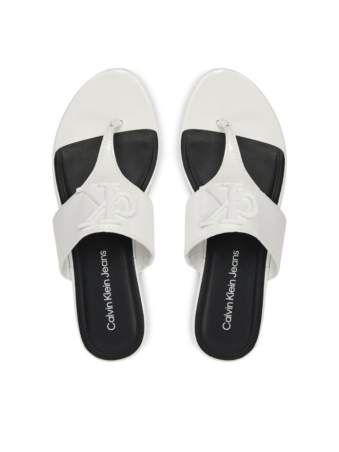 Calvin Klein Jeans Chancletas Calvin Klein Jeans Flat Sandal Slide Toepost Mg Met YW0YW01342 Blanco