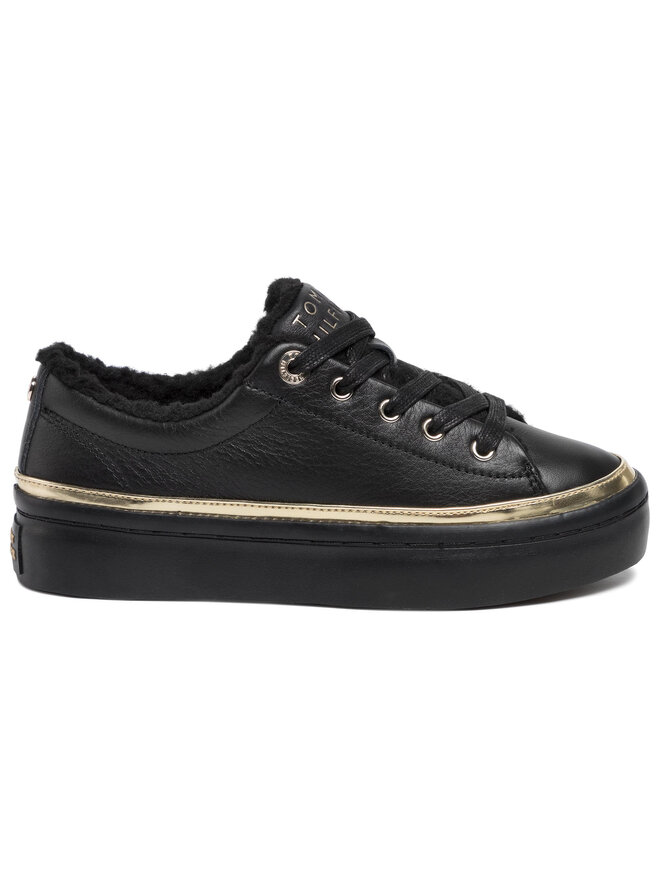 Tommy Hilfiger Sneakers Tommy Hilfiger Cosy Lace Leather Sneaker FW0FW04538 Schwarz