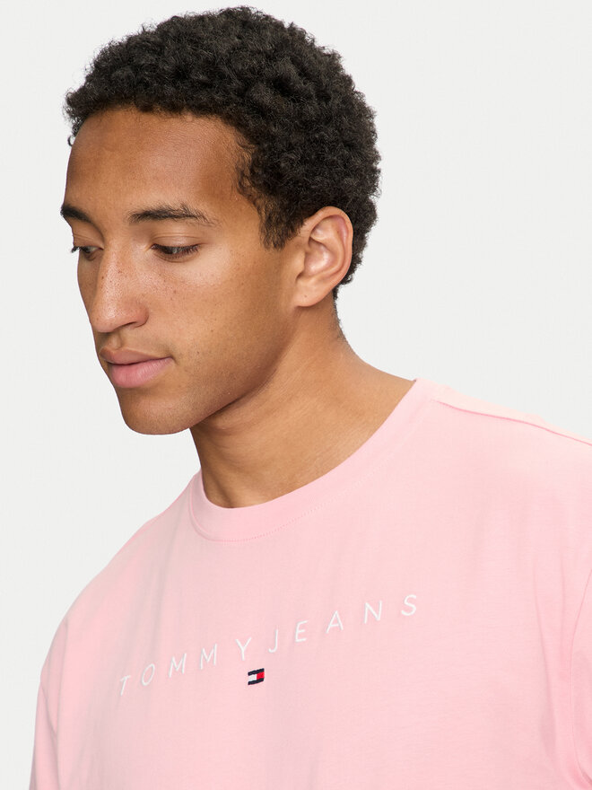 Tommy Jeans Tommy Jeans Marškinėliai Linear Logo DM0DM17993 Rožinė Regular Fit