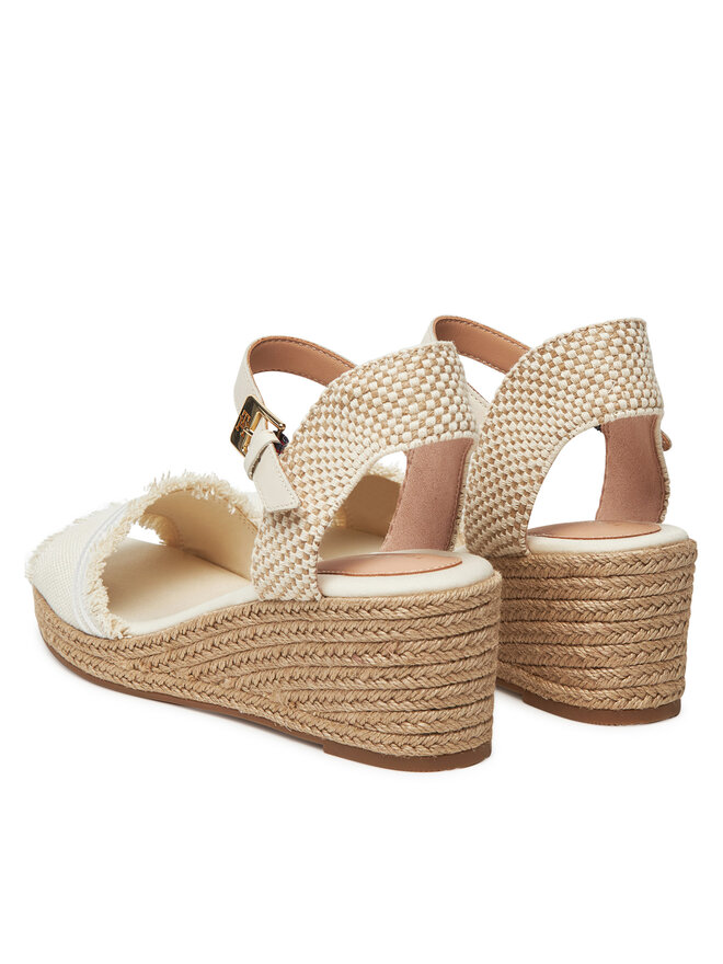 Tommy Hilfiger Espadrilles Tommy Hilfiger Fringe Canvas Medium Wedge FW0FW08879 Beige