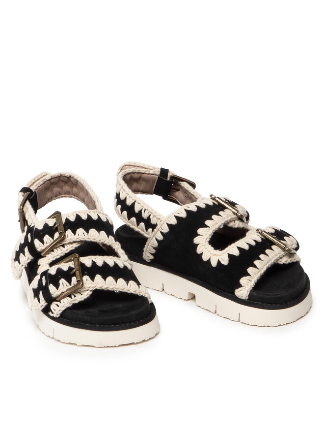 Mou Sandale Mou New Bio # 02-With Buckles SW461003A Crna