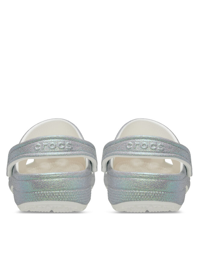 Crocs Pantoletten Crocs Classic Iridescent Glitter Clog 211005 Silberfarben