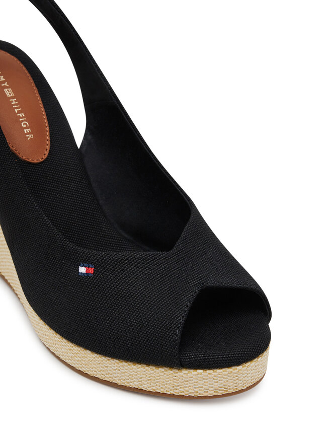 Tommy Hilfiger Espadrile Tommy Hilfiger Flag High Wedge Espad Slingback FW0FW08597 Negru