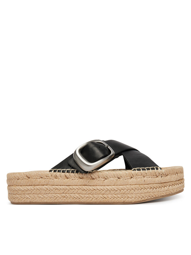 Calvin Klein Espadrilles Calvin Klein Flatf Espadrill Cross Lth Hdw HW0HW02892 Schwarz