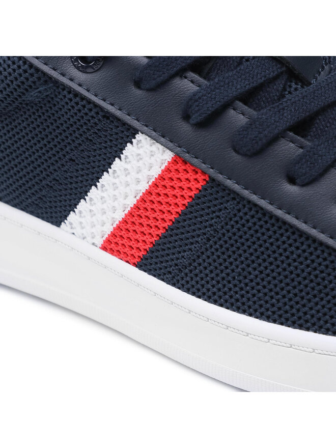 Tommy Hilfiger Sneakers Tommy Hilfiger Cupsole Court Stripes Knit Mix FM0FM03606 Dunkelblau
