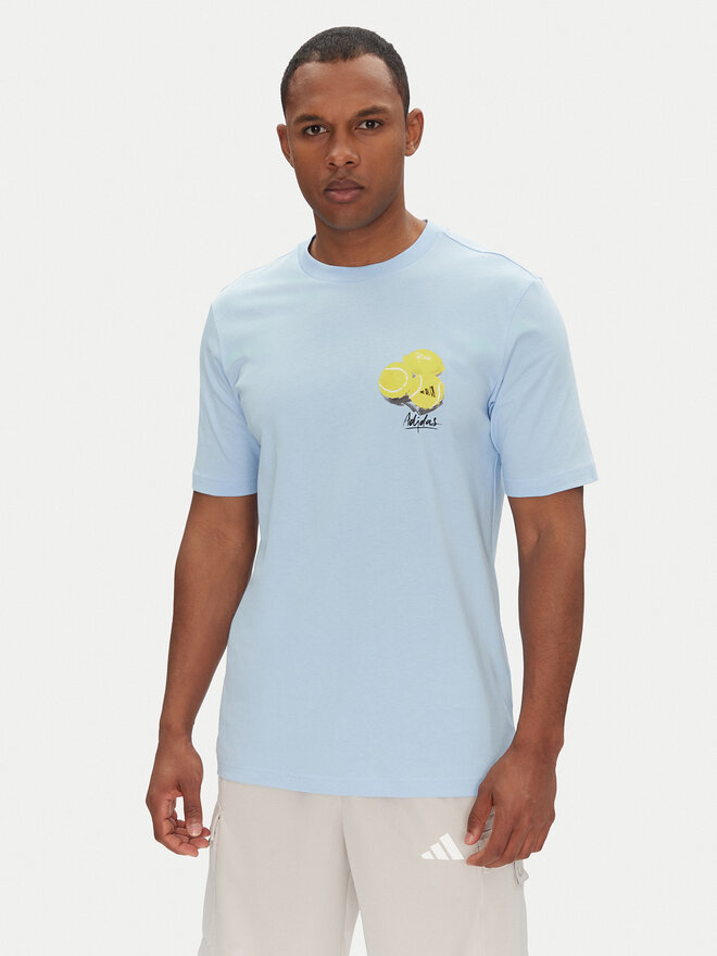 adidas adidas Футболка Lounge Still Life Lemons Graphic JJ3958 Голубий Regular Fit