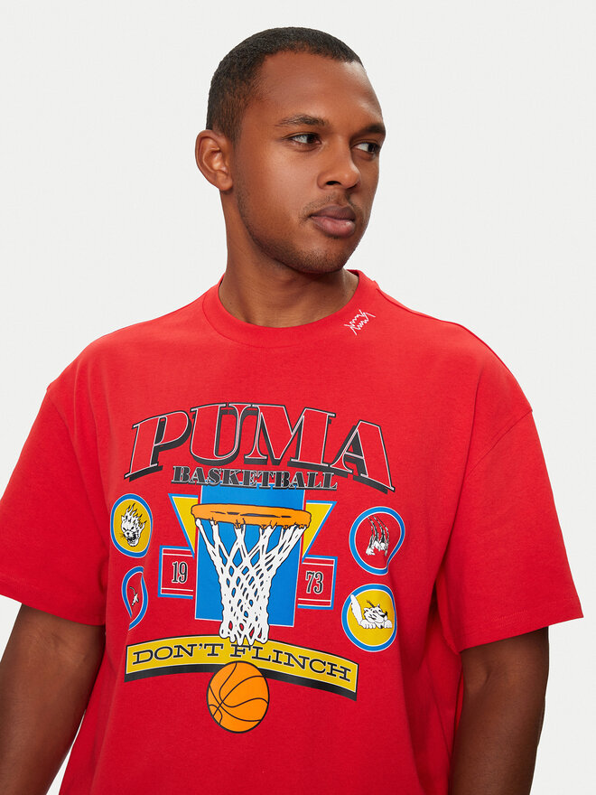 Puma Puma Majica Crowd Craze 2 627215 Rdeča Oversize