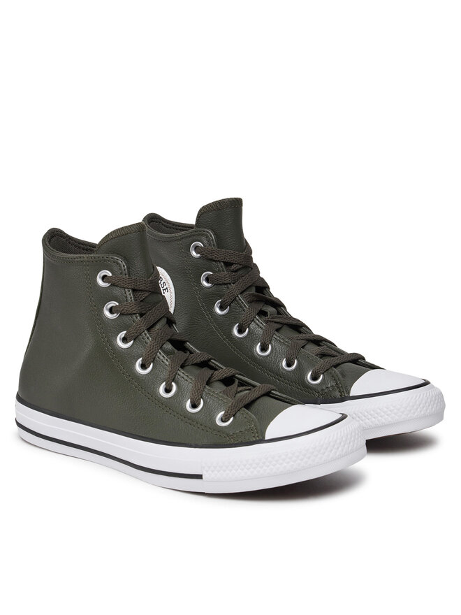 Converse Trampki Converse Chuck Taylor All Star Faux Leather Hi A09481C 371 Zielony