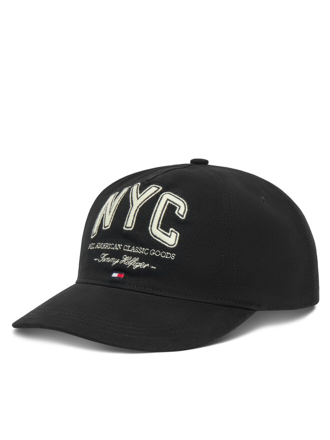 Tommy Hilfiger Шапка с козирка Tommy Hilfiger Flag Seasonal 5 Panel AM0AM13562 Черен