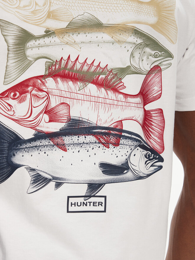 Hunter Hunter Футболка Raasay Graphic HARM0034251 Білий Regular Fit