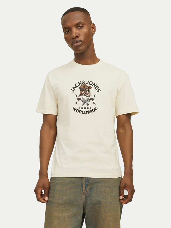 Jack&Jones Jack&Jones Marškinėliai Seven Skull 12262491 Écru Regular Fit