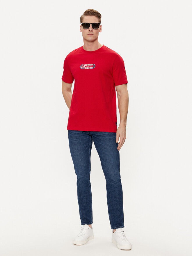 Tommy Hilfiger Tommy Hilfiger Camiseta Track Graphic MW0MW34429 Rojo Regular Fit