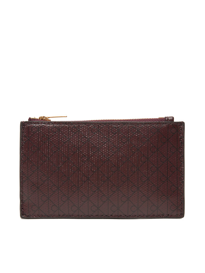 Calvin Klein Liels sieviešu maks Calvin Klein Emblem Aop Top Zip Cardcase LV04F1084G Brūns