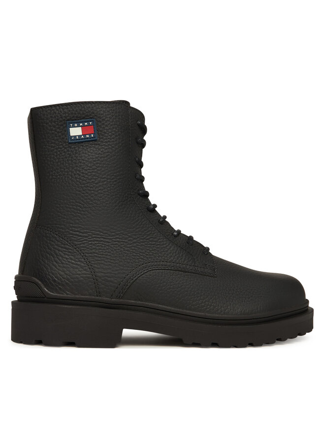 Tommy Jeans Schnürschuhe Tommy Jeans Tjm Lace Up Tumbled High EM0EM01631 Schwarz