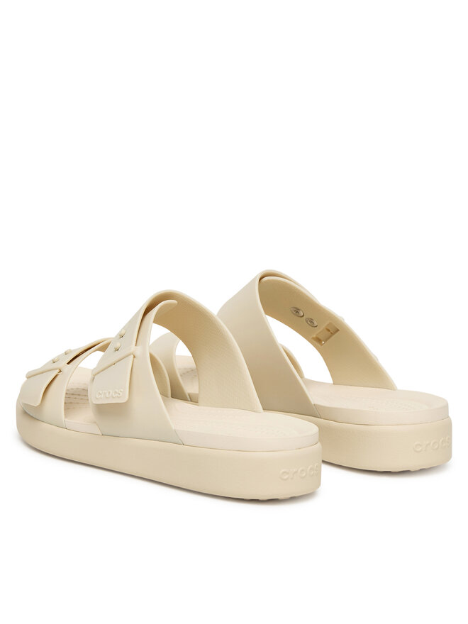 Crocs Pantoletten Crocs Brooklyn Buckle Low Low 211215 Écru