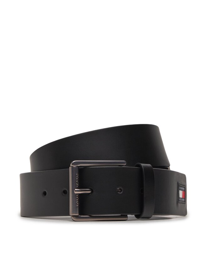 Tommy Jeans Herrengürtel Tommy Jeans Tjm Flag Leather 4.0 AM0AM12340 Schwarz