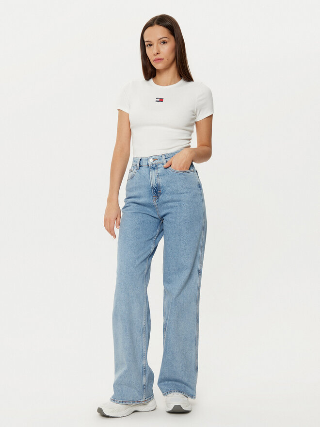 Tommy Jeans Tommy Jeans Marškinėliai DW0DW20463 Balta Slim Fit