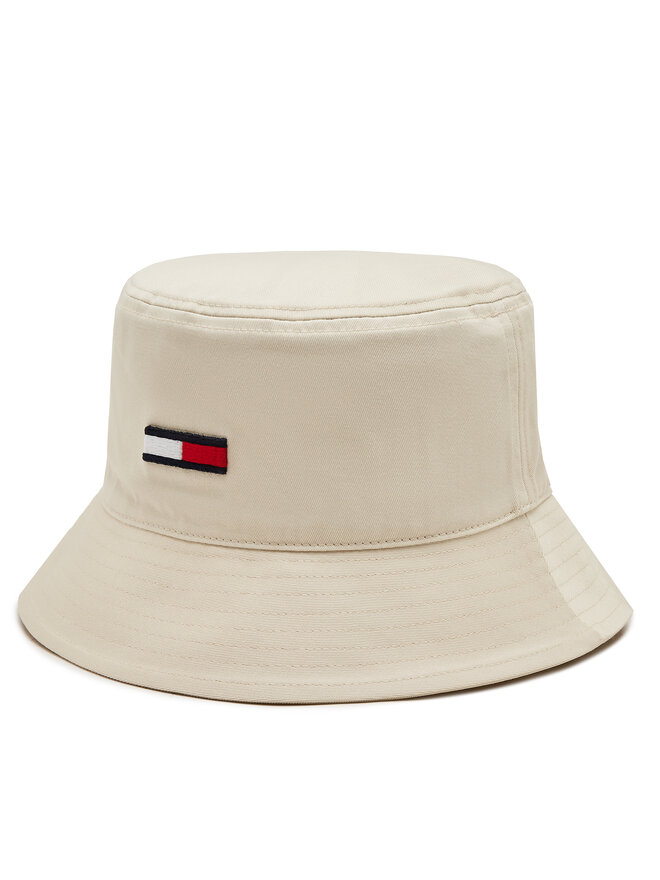 Tommy Jeans Klobouk Tommy Jeans Tjm Elongated Flag Bucket Hat AM0AM11697 Écru
