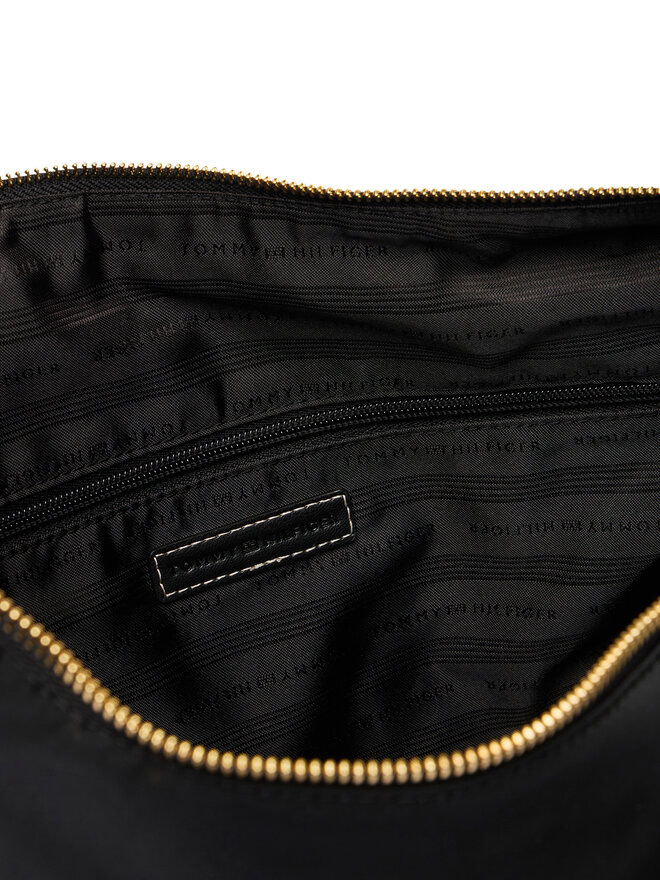 Tommy Hilfiger Handtasche Tommy Hilfiger Th Go Hobo Nylon AW0AW18229 Schwarz