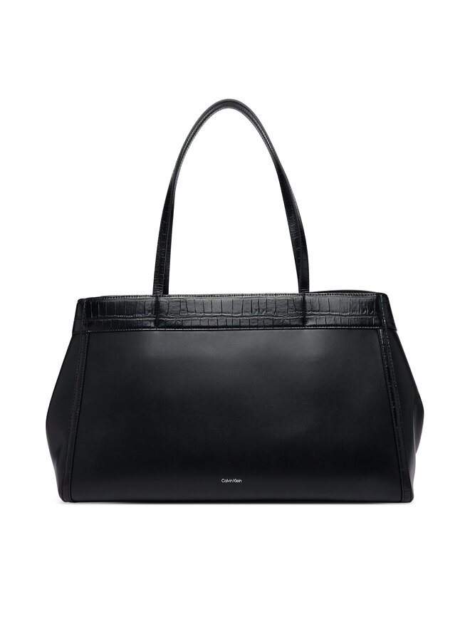 Calvin Klein Handtasche Calvin Klein Ck Croc Snap Large Tote LV04F3904G Schwarz