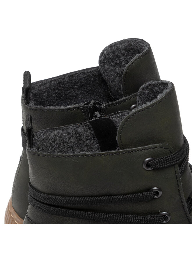 Rieker Damen Stiefeletten Z4263 Dunkelblau - Wasserdichte Schnürstiefel Mit Reißverschluss