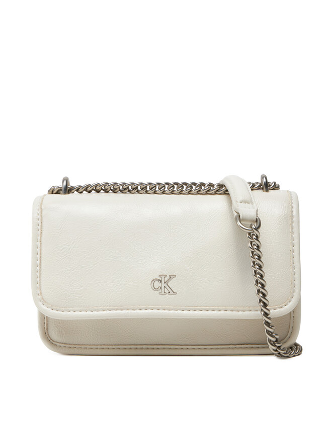 Calvin Klein Jeans Τσάντα Calvin Klein Jeans Chain Mini Ew Flap LV04K3085G Εκρού