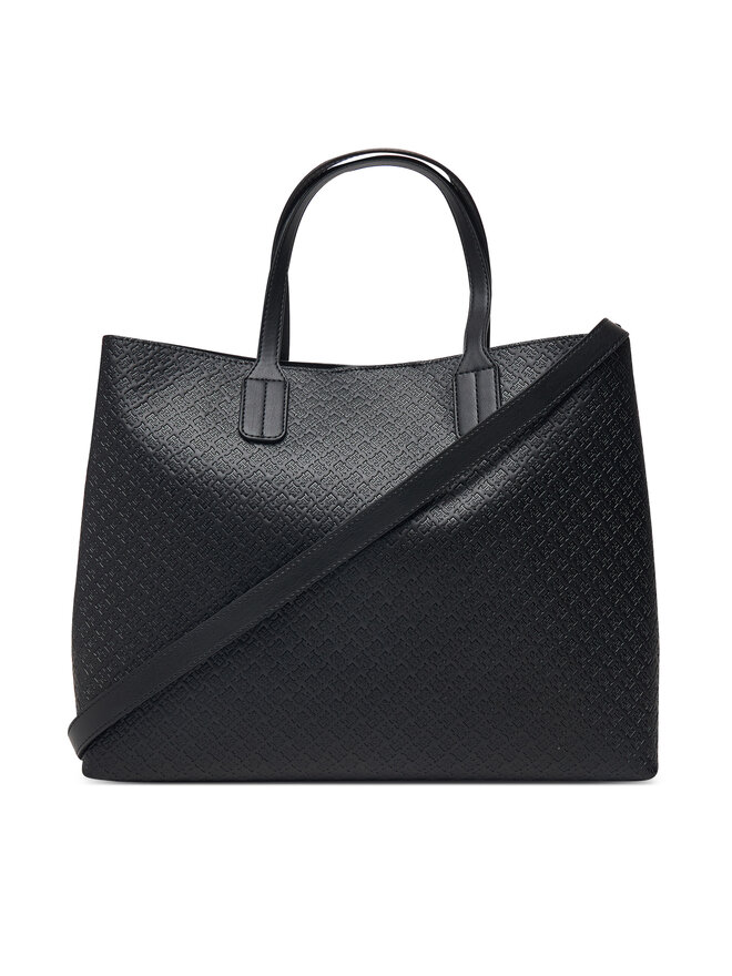 Tommy Hilfiger Handtasche Tommy Hilfiger Th Icon Satchel Mono AW0AW18923 Schwarz