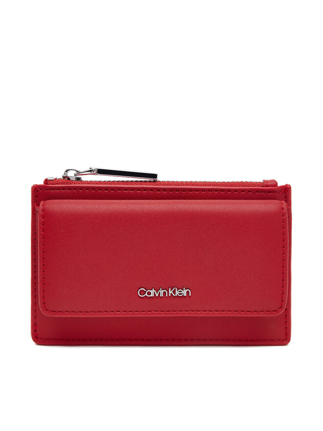 Calvin Klein Μεγάλο Πορτοφόλι Γυναικείο Calvin Klein Ck Must Zip Flap Cardholder K60K612941 Κόκκινο
