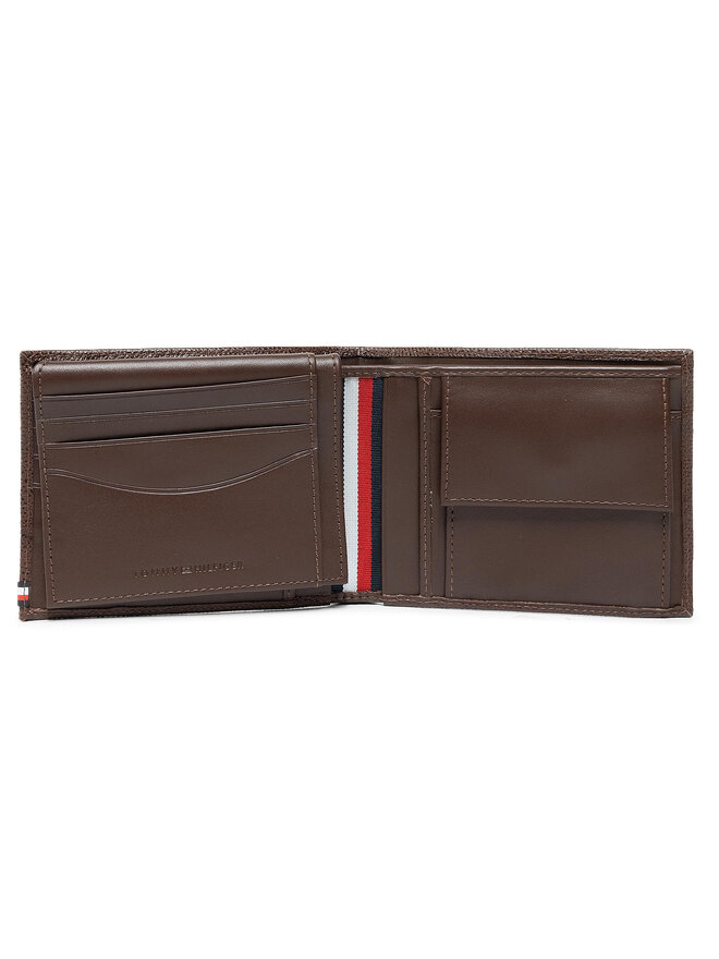 Tommy Hilfiger Duży Portfel Męski Tommy Hilfiger Business Cc Flap And Coin AM0AM06729 Brązowy