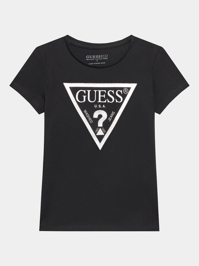 Guess Guess Marškinėliai J73I56 K8HM0 Juoda Regular Fit