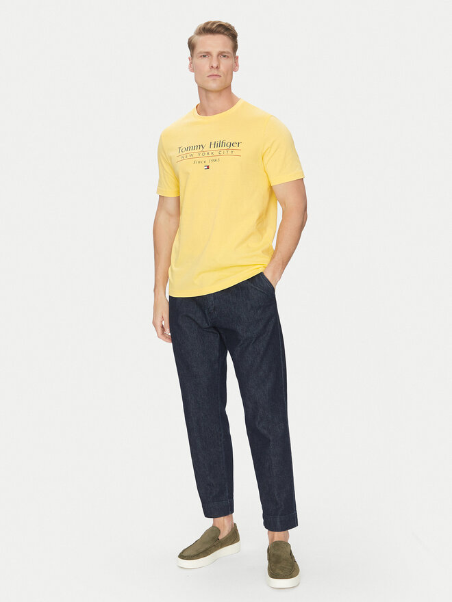 Tommy Hilfiger Tommy Hilfiger Camiseta Center Stack MW0MW38621 Amarillo Regular Fit
