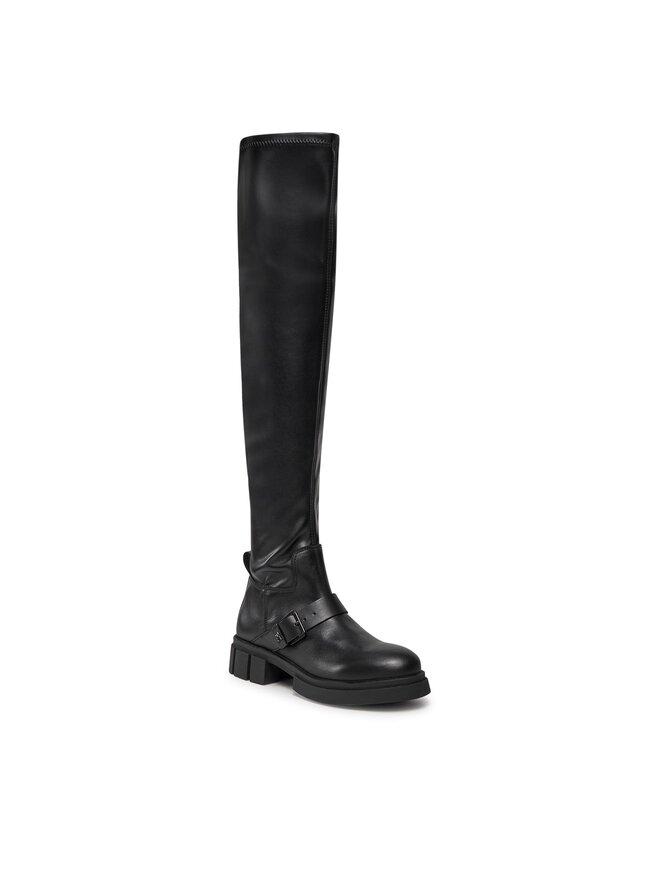 Tommy Hilfiger Stivali sopra il ginocchio Tommy Hilfiger Stretch Monochromatic Longboot FW0FW07611 Nero