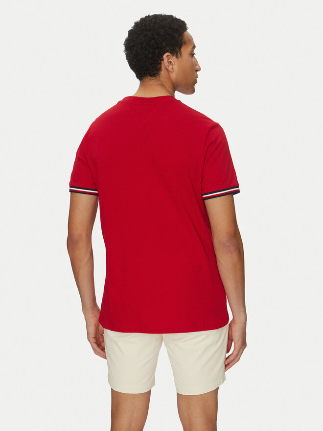 Tommy Hilfiger Tommy Hilfiger Camiseta Global Stripe MW0MW38630 Rojo Regular Fit