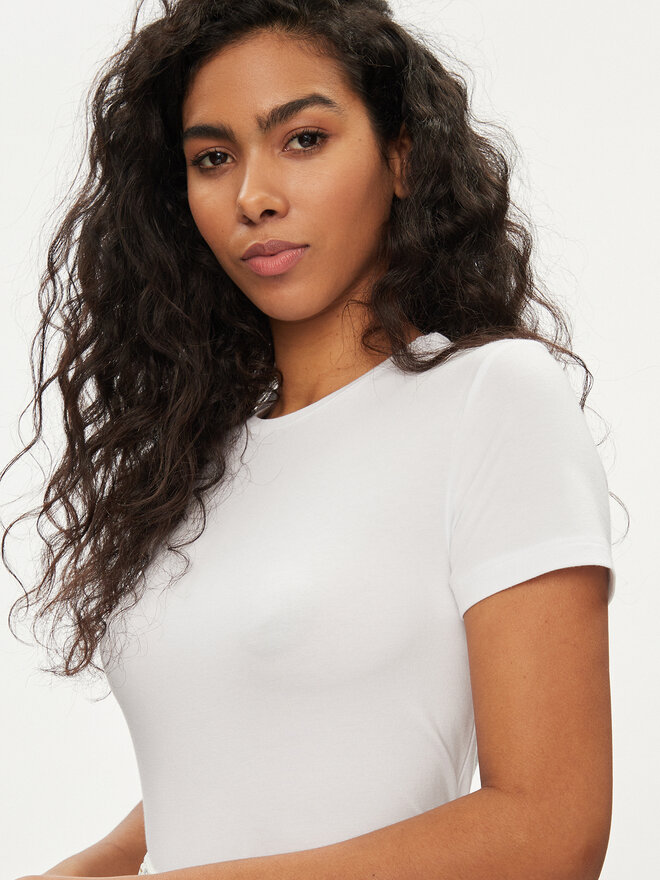 Pieces Pieces Camiseta Irene 17082526 Blanco Slim Fit