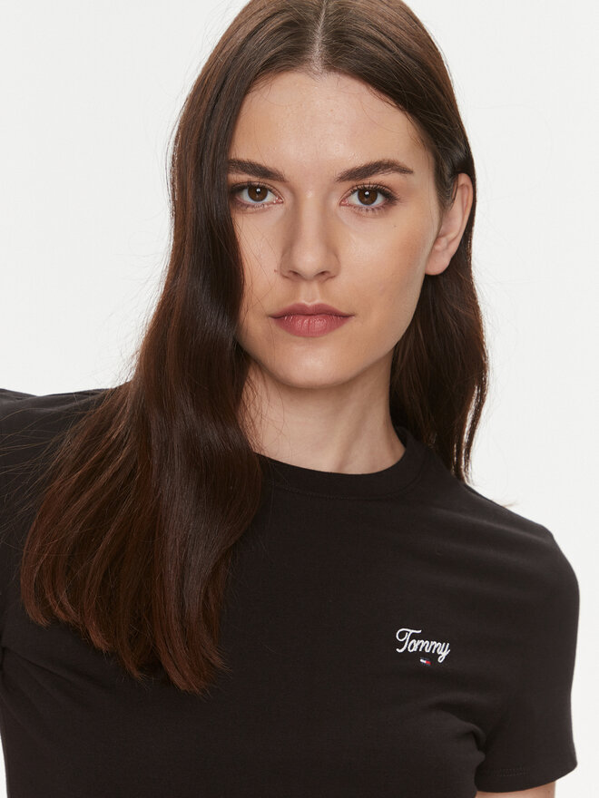 Tommy Jeans Tommy Jeans Camiseta Script DW0DW17366 Negro Slim Fit