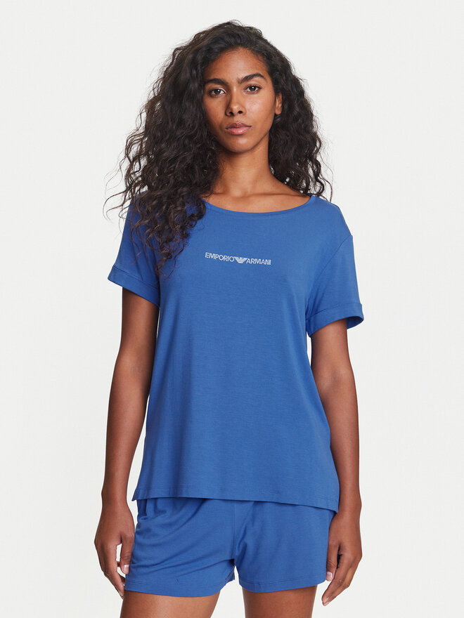 Emporio Armani Emporio Armani Marškinėliai EW000780 AF12192 UA012 Mėlyna Regular Fit