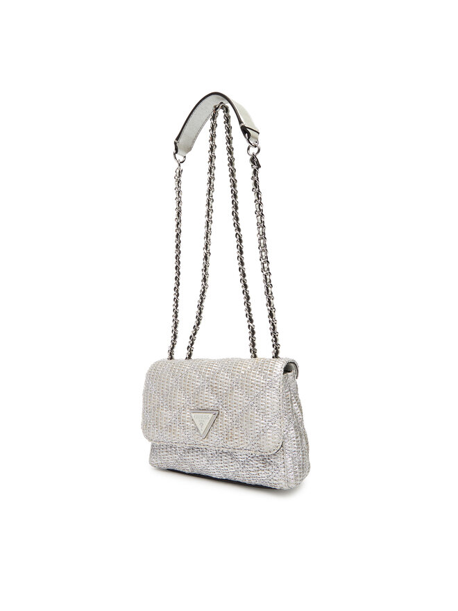 Guess Ročna torba Guess Giully II Mini HWQM96 73740 Srebrna