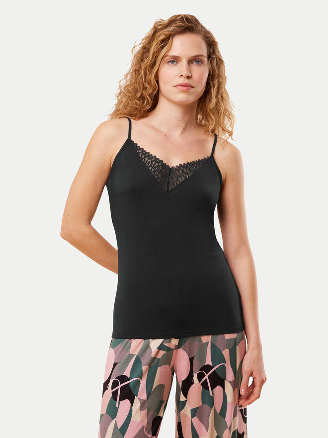 Triumph Triumph Μπλούζα πιτζάμας Aura Spotlight 10221405 Μαύρο Regular Fit