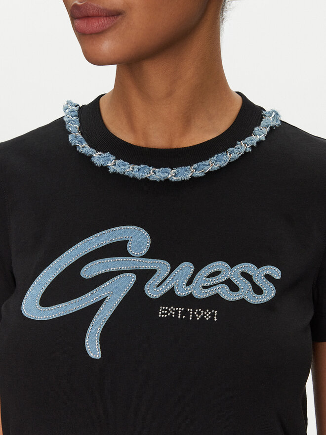Guess Guess T-Shirt W5GI03 I3Z14 Μαύρο Regular Fit