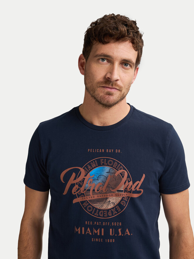 Petrol Industries Petrol Industries Camiseta M-1050-TSR602 Azul marino Regular Fit