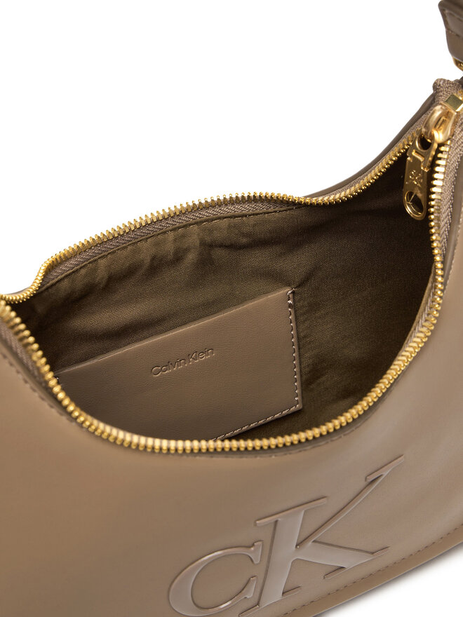 Calvin Klein Handtasche Calvin Klein Bold Ck Small Shoulder Bag LV04F3230G Beige