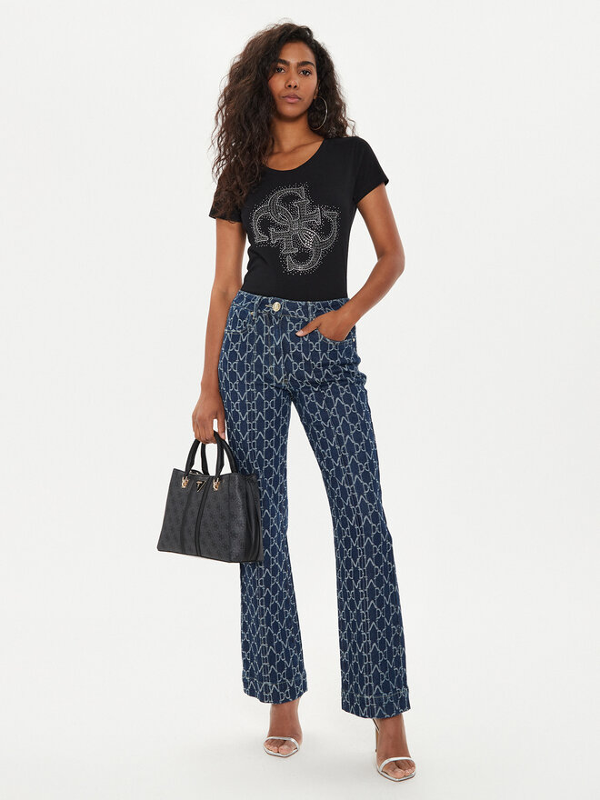 Guess Guess T-Shirt W4YI37 J1314 Μαύρο Regular Fit