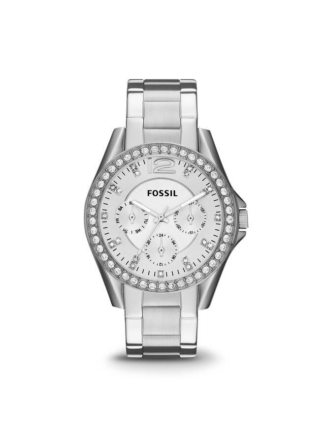 Fossil Zegarek Fossil Riley ES3202 Srebrny