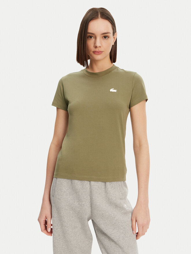 Lacoste Lacoste Póló TF9246 Khaki Slim Fit