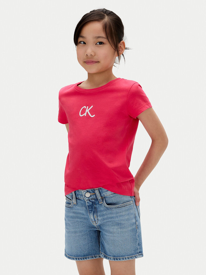 Calvin Klein Jeans Calvin Klein Jeans Camiseta Glitter IG0IG02972 D Rosa Slim Fit