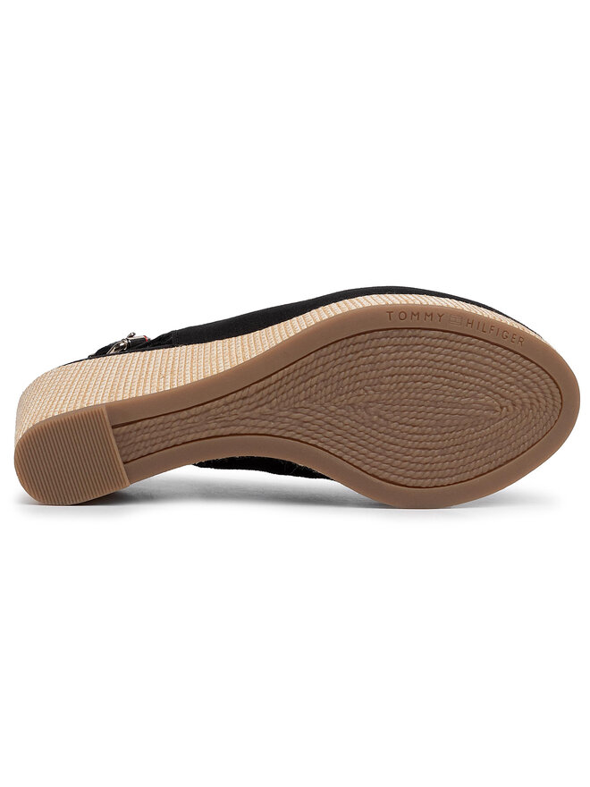 Tommy Hilfiger Εσπαντρίγιες Tommy Hilfiger Iconic Elba Sling Back Wedge FW0FW04788 Μαύρο