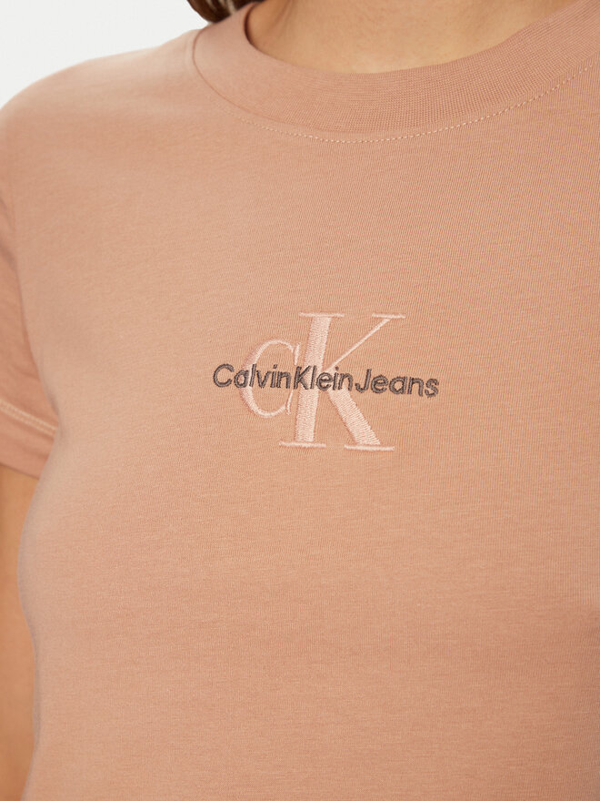 Calvin Klein Jeans Calvin Klein Jeans Футболка Monologo J20J223563 Рожевий Slim Fit