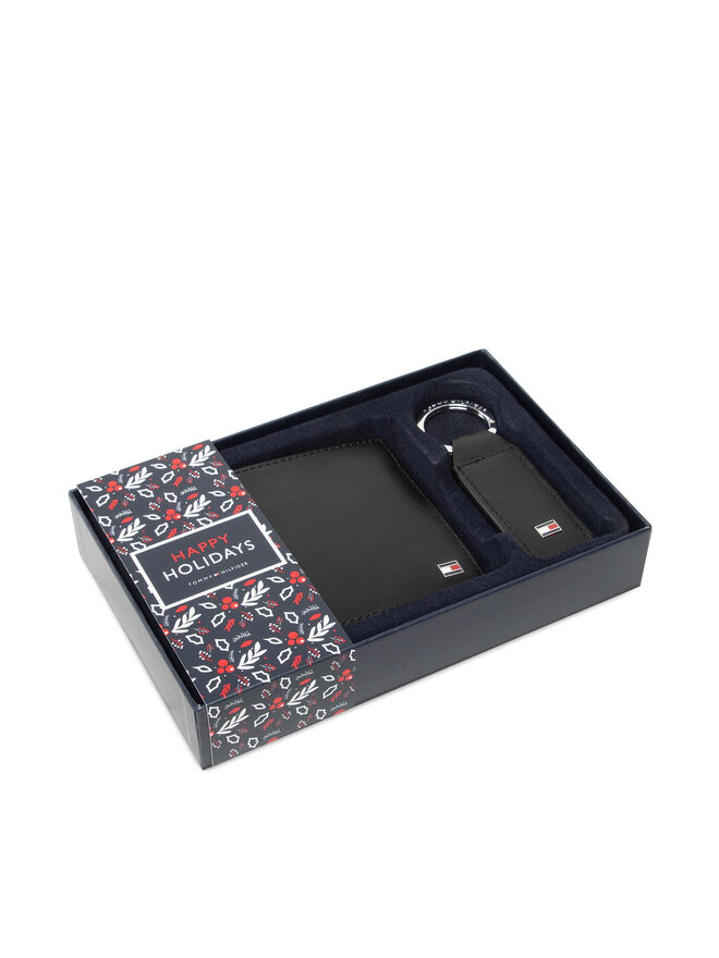 Tommy Hilfiger Set portafoglio e portachiavi Tommy Hilfiger Gp Eton Cc And Coin Pckt Keyfob AM0AM07931 Nero
