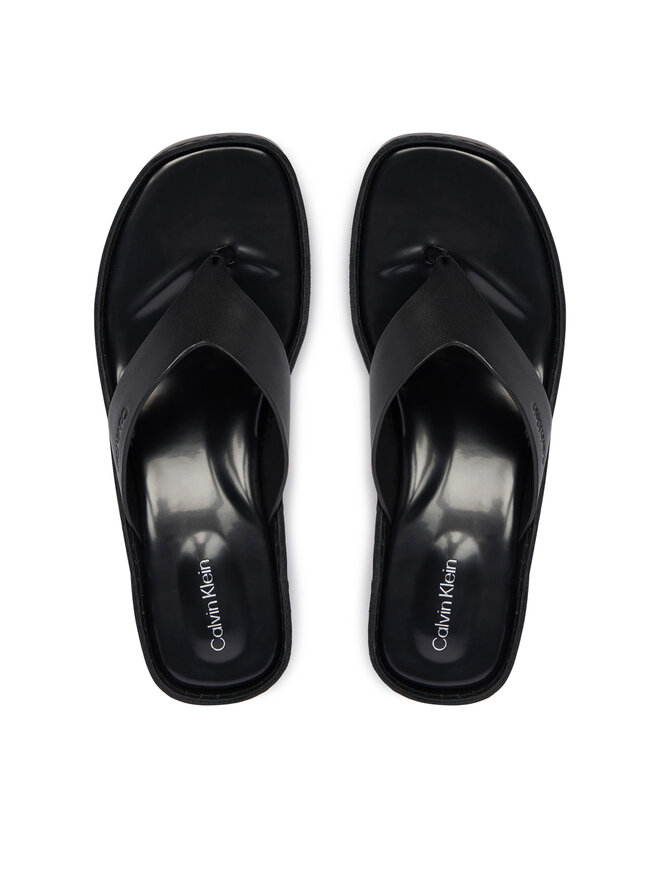 Calvin Klein Zehentrenner Calvin Klein Block Heel Sndl Thong Lth HW0HW02913 Schwarz