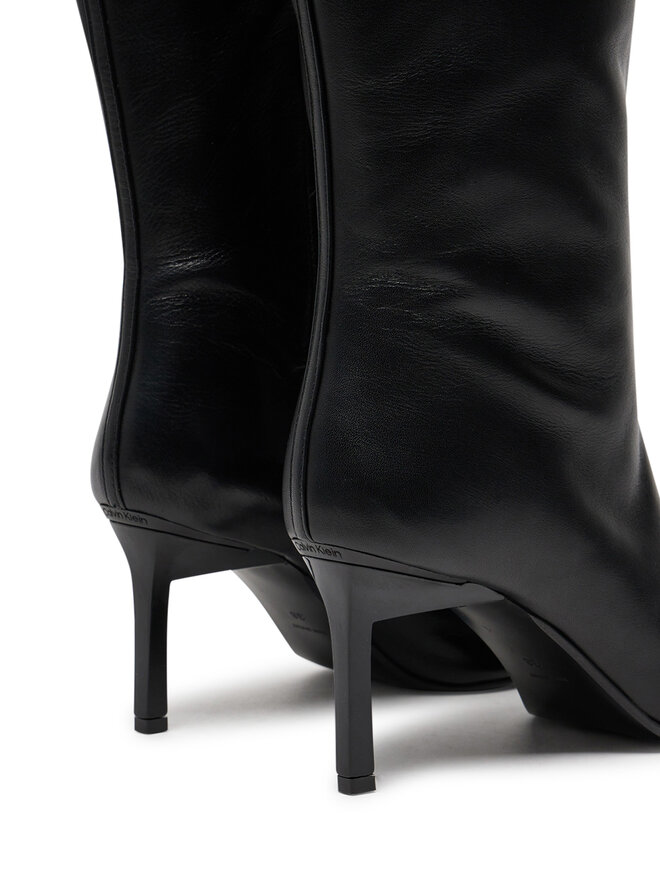 Calvin Klein Kozaki Calvin Klein Heel Knee Boot 70 Lth HW0HW02162 Czarny